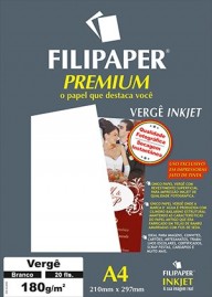 Filipaper Vergê Premium 180g/m² (20 folhas; branco) A4 FP02507