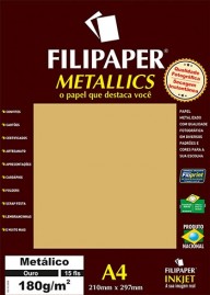 Filipaper METALLICS Ouro 180g/m² A4(15fls) FP01100