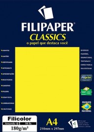 Filipaper Filicolor 180g/m² (50 folhas; amarelo) A4 FP03415