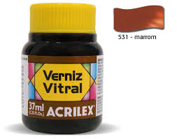 Verniz vitral Marrom 37ml - Acrilex - 531