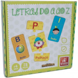 Brinquedo pedagogico (em madeira) Letras Do A Ao Z 78 Pecas - Brinc. De Crianca