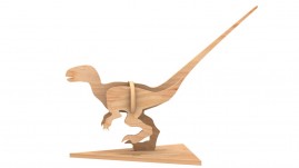 Velociraptor Baby - Quebra-cabeça 3D em MDF