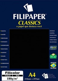 Filipaper Filicolor 180g/m² (50 folhas; preto) A4 FP03418