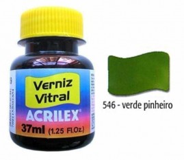 Verniz vitral Verde Pinheiro 37ml - Acrilex - 546