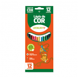 Lápis De Cor Redondo Escolar 12 Cores Colorir
