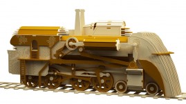 Locomotiva a Vapor Steampunk - Quebra-cabeça 3D em MDF