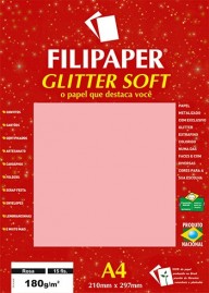Filipaper GLITTER SOFT 180g/m² (15 folhas; Rosa) A4 FP01303