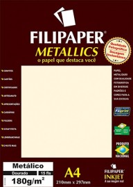 Filipaper METALLICS Dourado 180g/m² A4(15fls) FP01102