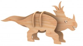 Triceratopes Baby - Quebra-cabeça 3D em MDF