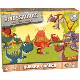 Quebra-cabeça (em madeira) Dinousauro 30 Pecas - Pais E Filhos