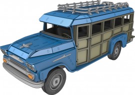 Chevy Apache Woodie Bus - Quebra-cabeça 3D em MDF