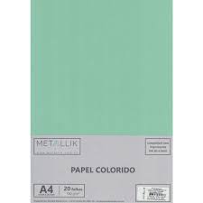 Papel A4 Colorido na Massa Verde 180g - 50 folhas