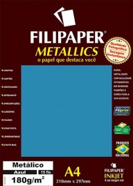 Filipaper METALLICS Azul 180g/m² A4(15fls) FP01105