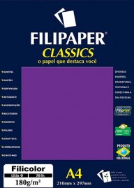 Filipaper Filicolor 180g/m² (50 folhas; lilás) A4 FP03805