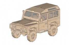 Land Rover Defender - Quebra-cabeça 3D em MDF