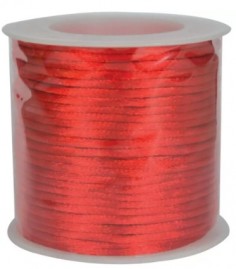 Cordão Cetim 2,5 mm com 20 m Vermelho - Kit