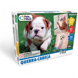 Quebra-cabeça (cartonado) Pets Progressivo 30/45/56 Pcs - Pais E Filhos