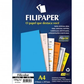 Filipaper Filicolor 180g/m² (50 folhas; azul ) A4 FP03416