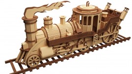 Locomotiva do Professor Feather Stempunk - Quebra-cabeça 3D em MDF