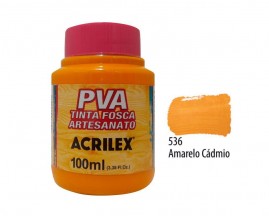 Tinta PVA Amarelo Cadmio 536 Acrilex 100ml - 03210