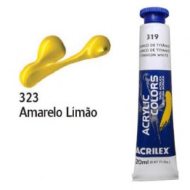 Tinta acrílica profissional Amarelo Limão 20ml - Acrilex - 323
