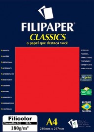 Filipaper Filicolor 180g/m² (50 folhas; vermelho) A4 FP03414
