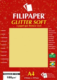 Filipaper GLITTER SOFT 180g/m² (15 folhas; Champanhe) A4 FP01301