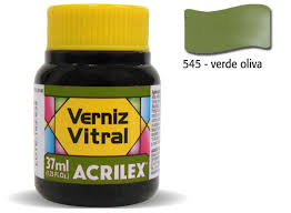 Verniz vitral Verde Oliva 37ml - Acrilex - 545