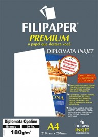 Filipaper Diplomata Premium 180g/m² (20 folhas; branco) A4 FP02505