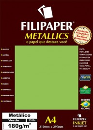 Filipaper METALLICS Verde 180g/m² A4(15fls) FP01107