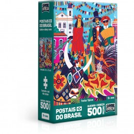Quebra-cabeça (cartonado) Postais Brasil Festas 500p Nano - Toyster